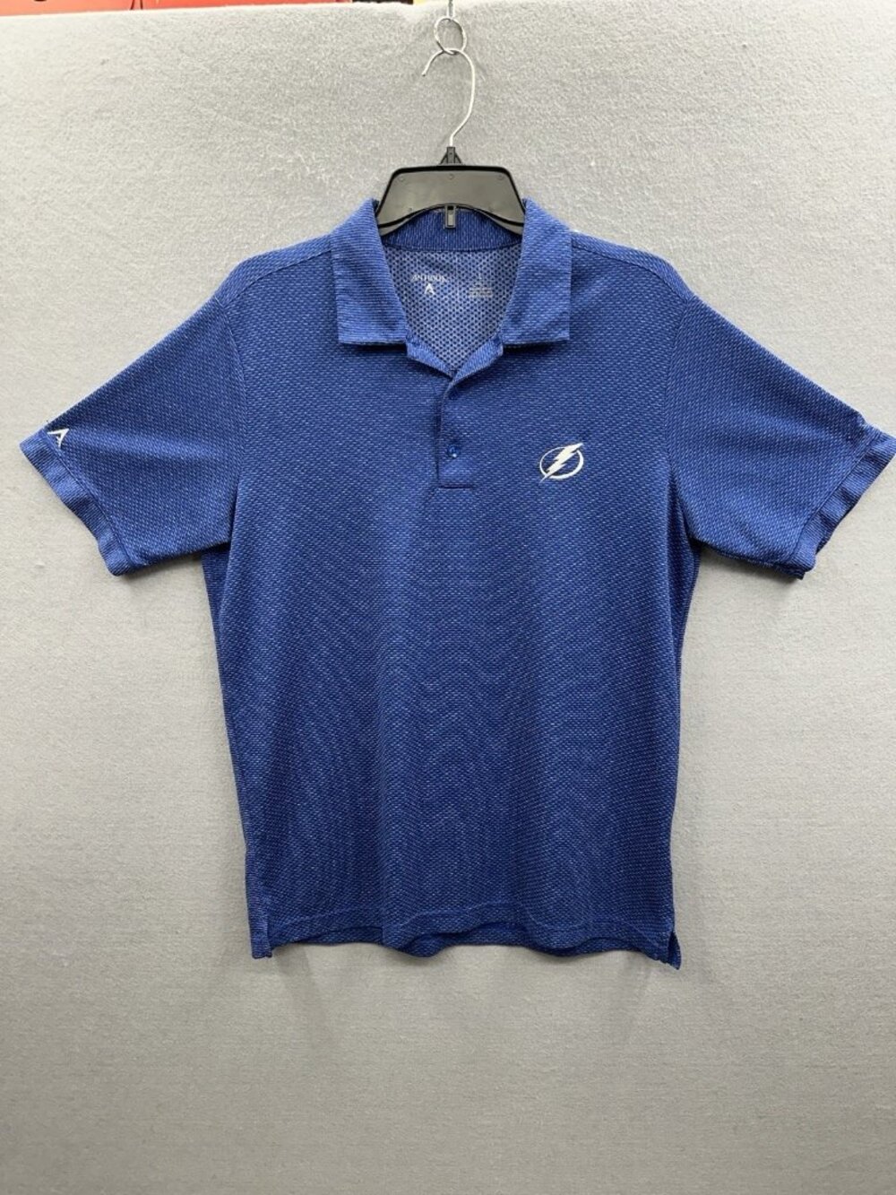 Antigua Tampa Bay Lightning Polo Shirt Mens L Navy Short Sleeve NHL